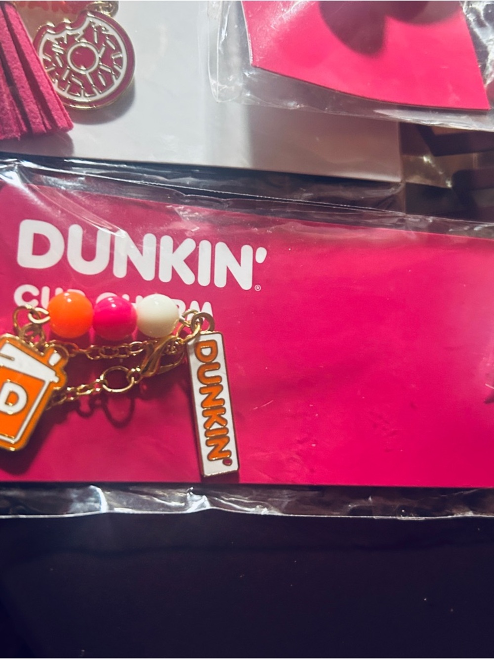 Limited edition Dunkin' Cup Charms & Donut Straw Cover 5 pc Bundle - Picture 10 of 10
